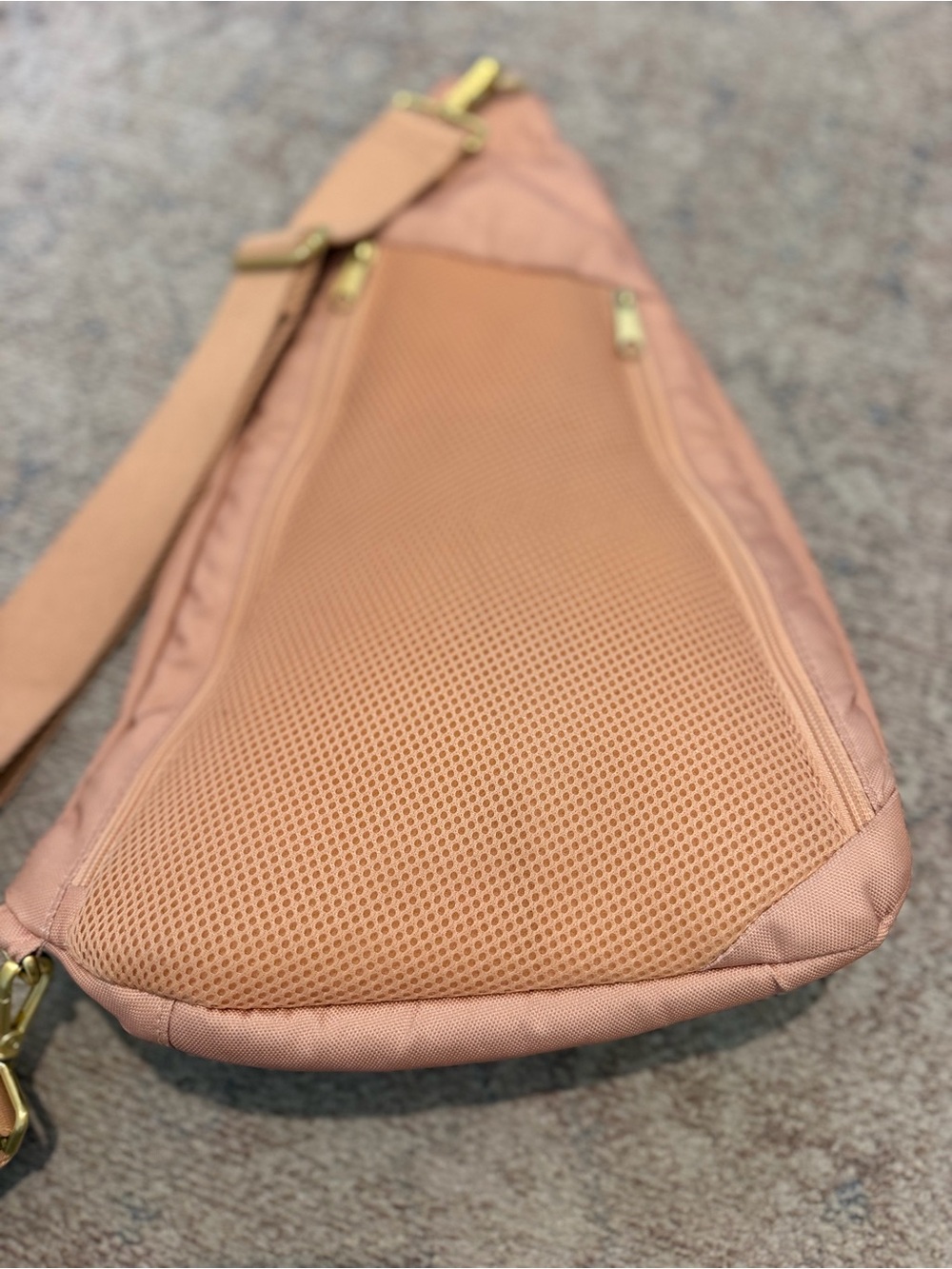 Canvelle Contour Sling Bag in Terracotta Blush – Gold Hardware - Picture 6 of 10